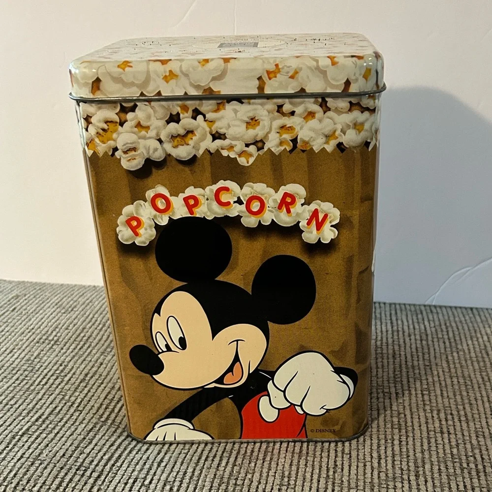 Disney Mickey Mouse Popcorn Tin 1997 collectible shelf decor